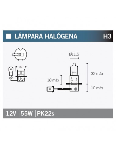 LAMPARA HALOGENA H3