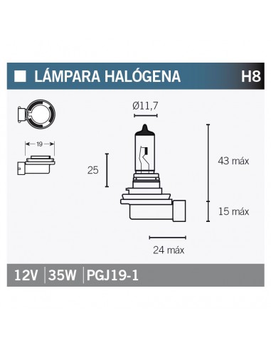 LAMPARA HALOGENA H8