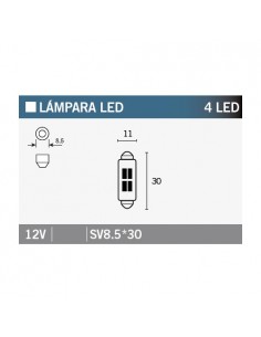 Caja de 10 lámparas 4LED SV8.5*30