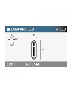 Caja de 10 lámparas 4LED SV8.5*44