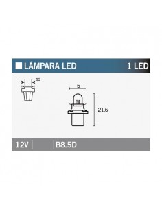 Caja de 10 lámparas 1LED B8.5D