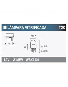 Caja de 10 lámparas 12V21/5W DOBLE FILAMENTO