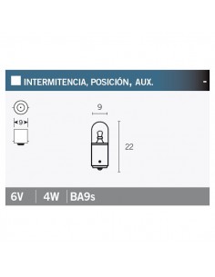 Caja de 10 lámparas posición 6V4W