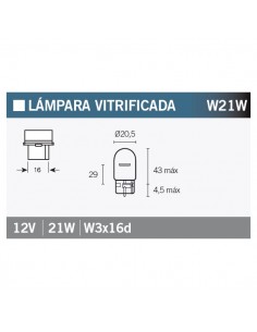 Caja de 10 lámparas 12V21W