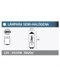 Lámpara Semihalógena 35/35W