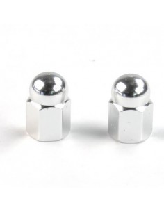 Juego tapones valvula Aluminio. Plata