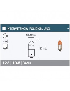 Caja de 10 lámparas 12Vx10W naranja