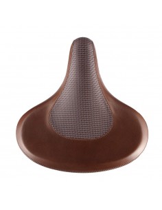 Sillín Cruiser con muelles Velo VL8088 piel marrón+tela