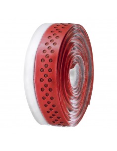Cinta de manillar VELO PU agujereada roja/blanca