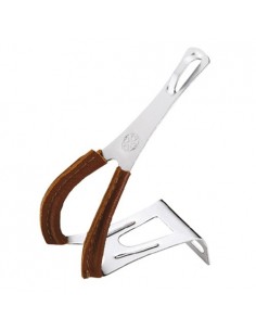 Par Calapies retro VP-712P Acero CP. Calado largo Con recubrimiento de cuero.