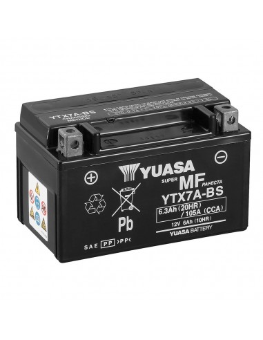 Batería Yuasa YTX7A-BS Combipack (con electrolito)