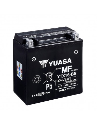 Batería Yuasa YTX16-BS Combipack (con electrolito)