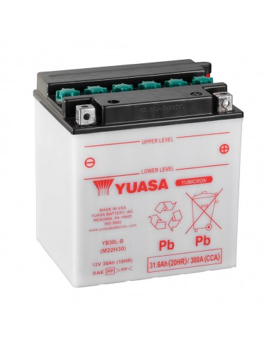 Batería Yuasa YB30L-B Dry charged (sin electrolito)
