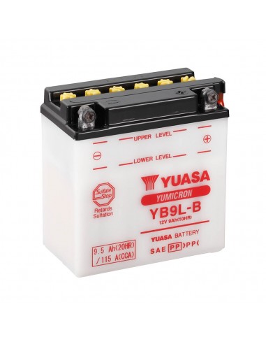Batería Yuasa YB9L-B Dry charged (sin electrolito)