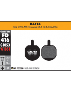 PASTILLAS DE FRENO BICICLETA  HAYES MX2-MX3-GX2