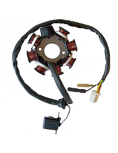 Stator SGR 8 Polos con pick-up externo con base y bobina alimentación Motor SYM 125/150 4T