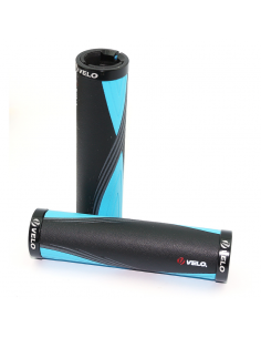 Par puños bici combies VELO Negro/azul. Sujeción lock-on doble tornillo