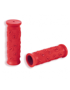 Par puños bicicleta grip-shift y niño. Rojo