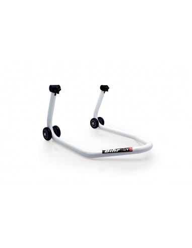 Caballete trasero BIHR con adaptadores "V" blanco universal