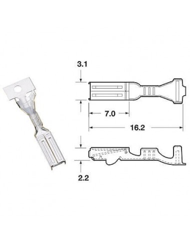 Terminal de cable hembra serie090 FRKW BIHR Ø0,5mm²/0,85mm²