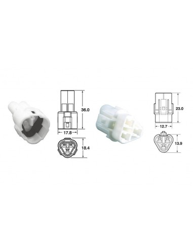 Juego de conectores 3 vias Series 090 SMTO BIHR tipo original  Ø0,85mm²/1,25mm² - 5 Juegos completo