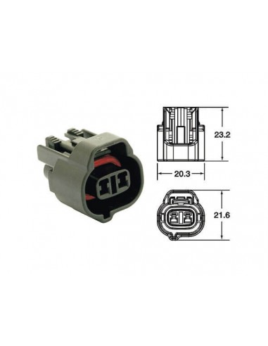 Terminal de cable hembra serie 090 SMTO BIHR tipo original  2 via negro - 5 uds
