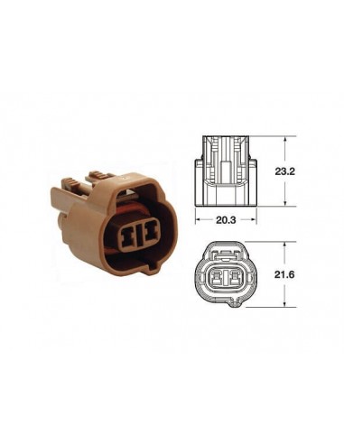 Terminal de cable hembra serie 090 SMTO BIHR tipo original  2 via marrón - 5 uds