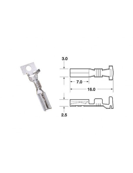 Terminal de cable hembra serie 090 SMTO BIHR Ø0,85mm²/1,25mm² - 50uds