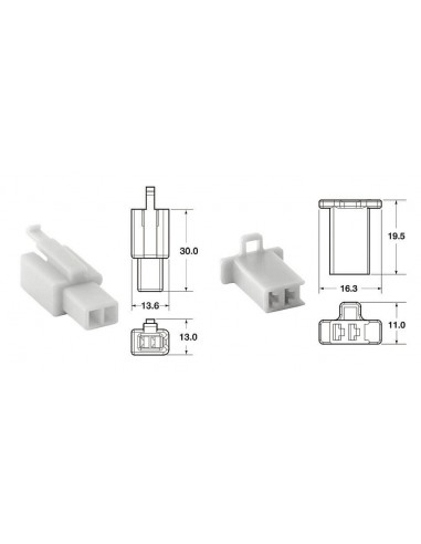 Juego de conectores 2 vias 110 ML BIHR tipo original Ø0,5mm²/0,85mm² - 5 Juegos completo