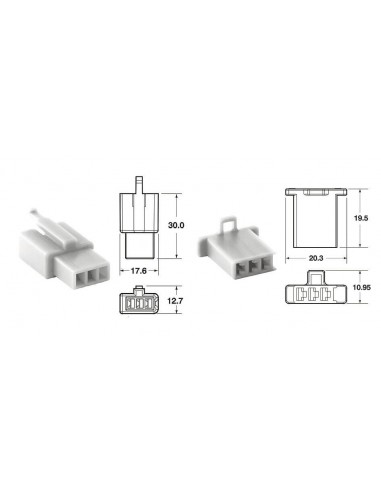 Juego de conectores 3 vias 110 ML BIHR tipo original Ø0,5mm²/0,85mm² - 5 Juegos completo