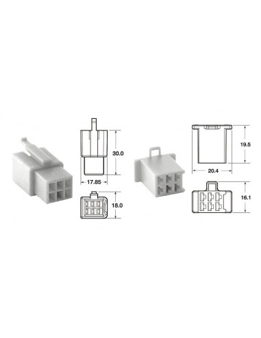 Juego de conectores 6 vias 110 ML BIHR tipo original Ø0,5mm²/0,85mm² - 5 Juegos completo
