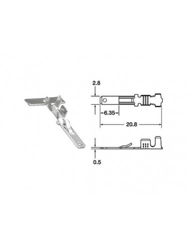 Terminal de cable macho serie 110 ML BIHR Ø0,85mm²/1,25mm² - 50uds