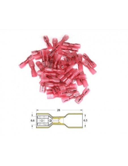 Terminal termosellado impermeable, rojo