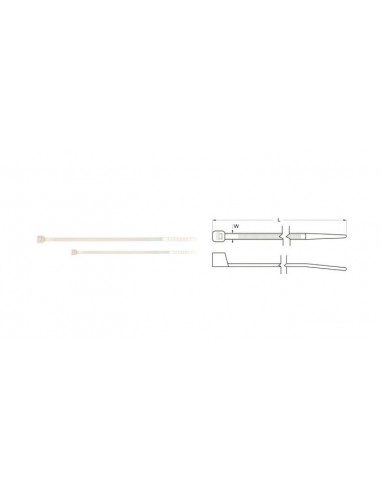 Bridas de nylon BIHR 3,6 x 203mm blanco
