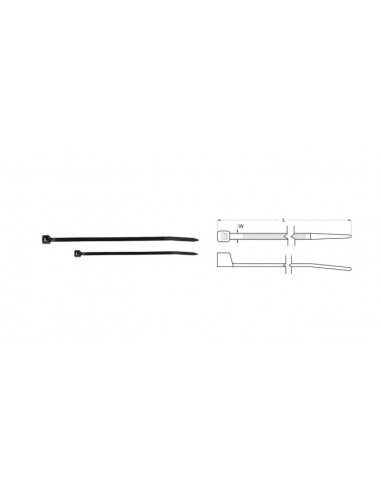 Bridas de nylon BIHR 7,6 x 250mm negro