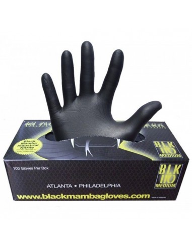 Caja de 100 guantes de nitrilo. Color negro - talla M