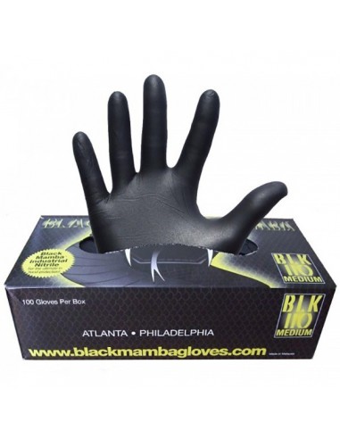 Caja de 100 guantes de nitrilo. Color negro - talla L