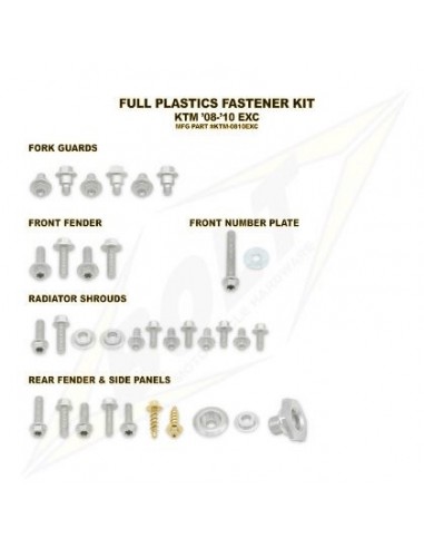 Kit tornillería de plástica Bolt KTM 08-10 EXC