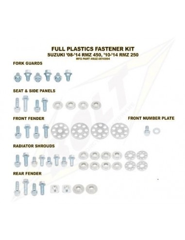 Kit tornillería de plástica Bolt 08-13 RMZ450 10-13 RMZ250