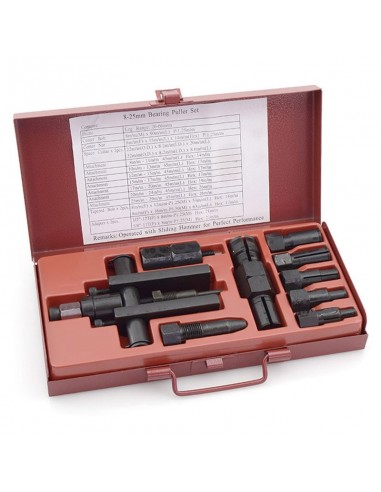 Kit extractor cojinetes agujero ciego. Incluye 7 pcs. Útil 26-66mm