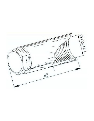 BOQUILLA PROTECTORA PARA EXTRACTOR DE VOLANTE. LONGITUD 45MM