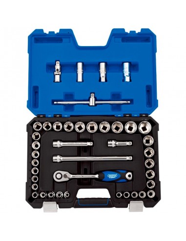 Kit de 41uds de Vasos & llaves trinquete métrica & pulgada 1/2'' DRAPER