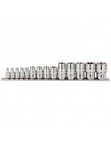 Juego de 14 vasos torx1/2-3/8'' DRAPER