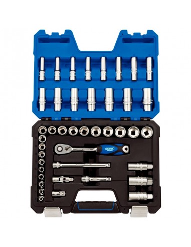 Kit de 42uds de Vasos & llaves trinquete métrica 3/8'' DRAPER
