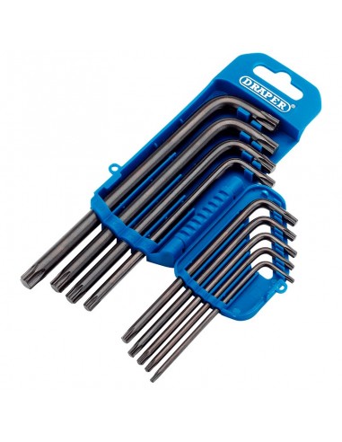 Juego de 9 llaves macho Torx 6 caras DRAPER Largo
