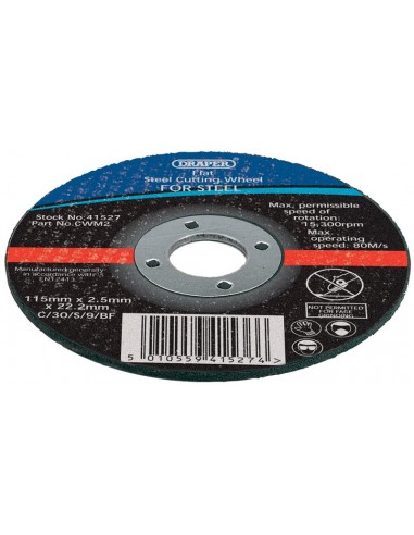 Lote de 10 discos de corte para metal DRAPER 1,2mm