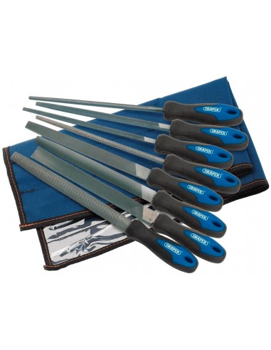 Juego de 6 limas planas y escofinas DRAPER 8uds x 200mm