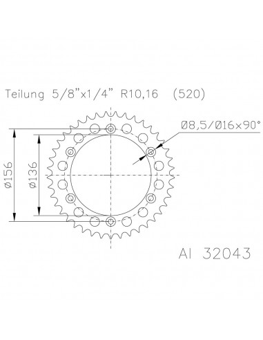 Corona ESJOT Aluminio 51-32043-49 dientes