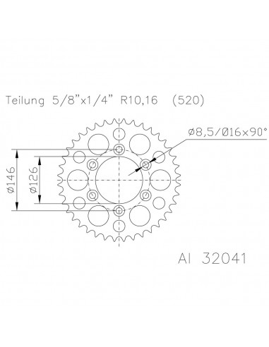 Corona ESJOT Aluminio 51-32041-51 dientes