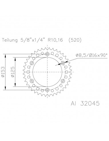 Corona ESJOT Aluminio 51-32045-47 dientes